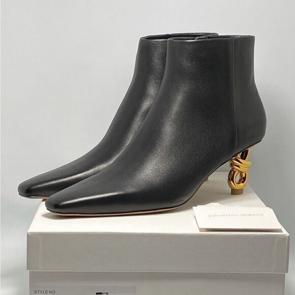 Jonathan Simkhai Bodhi Leather Knot-Heel Ankle Boots size 40 - Picture 9 of 11